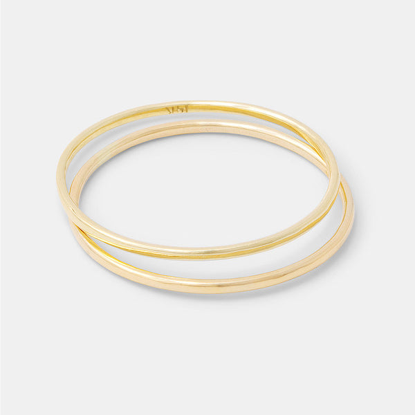 Solid gold stacking rings set