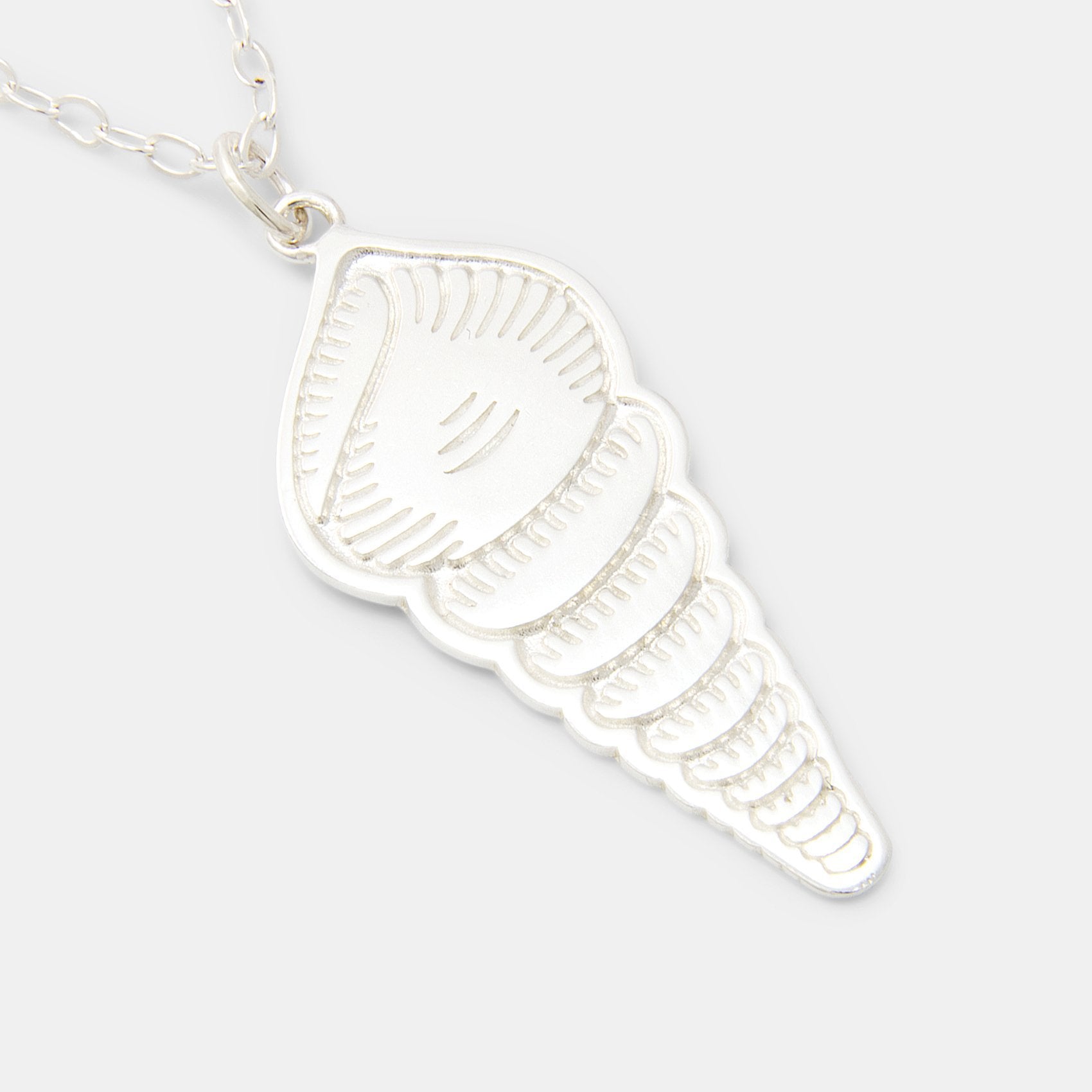 Spiral shell silver pendant necklace - Simone Walsh Jewellery Australia