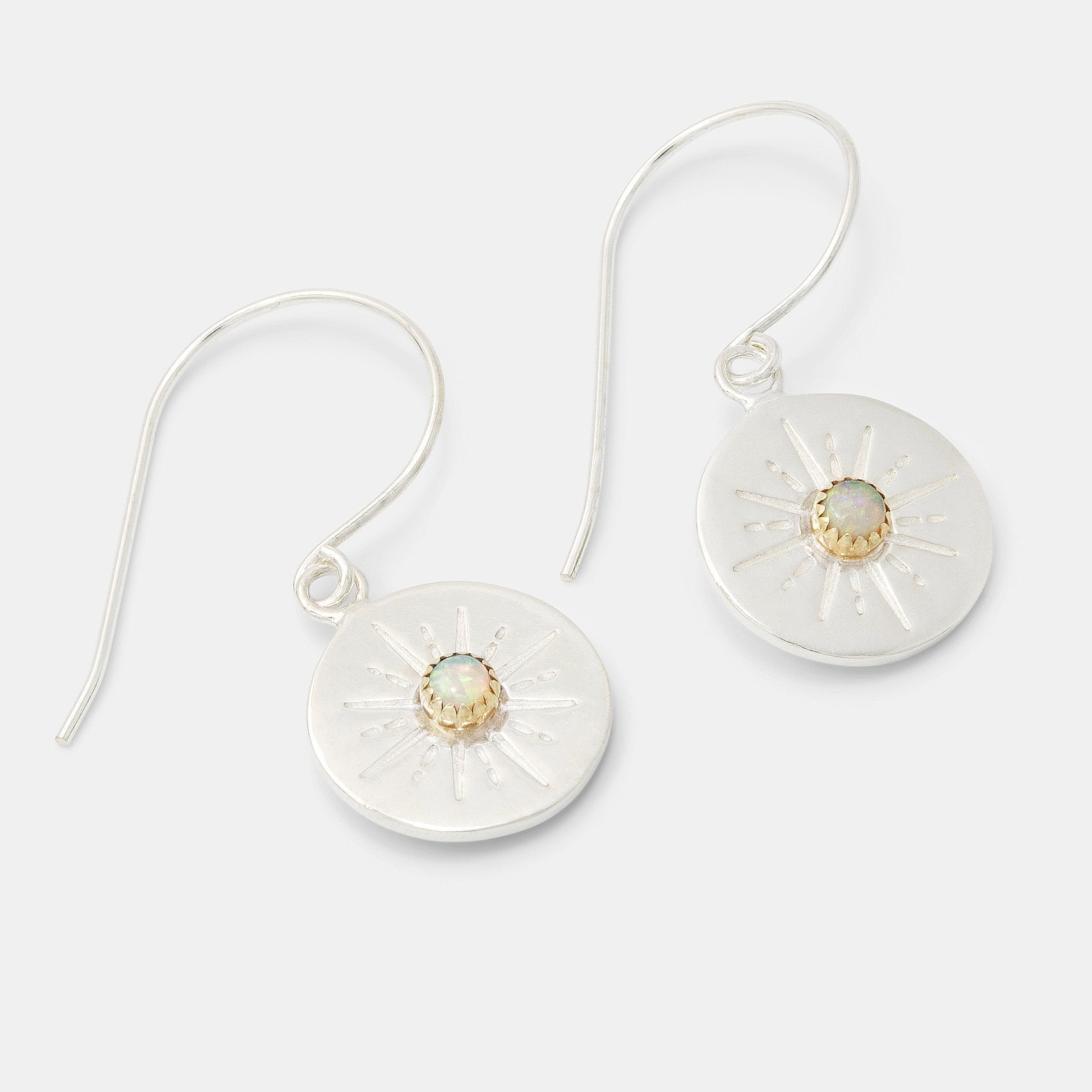 Starburst & opal amulet drop earrings - Simone Walsh Jewellery Australia