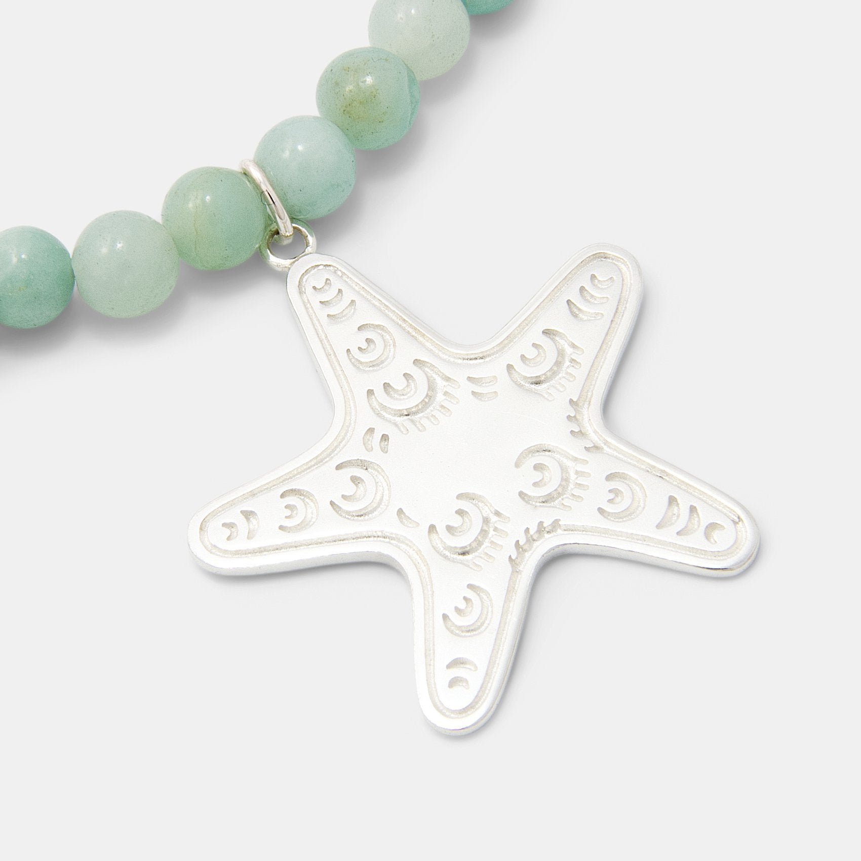 Starfish pendant on amazonite beaded necklace - Simone Walsh Jewellery Australia