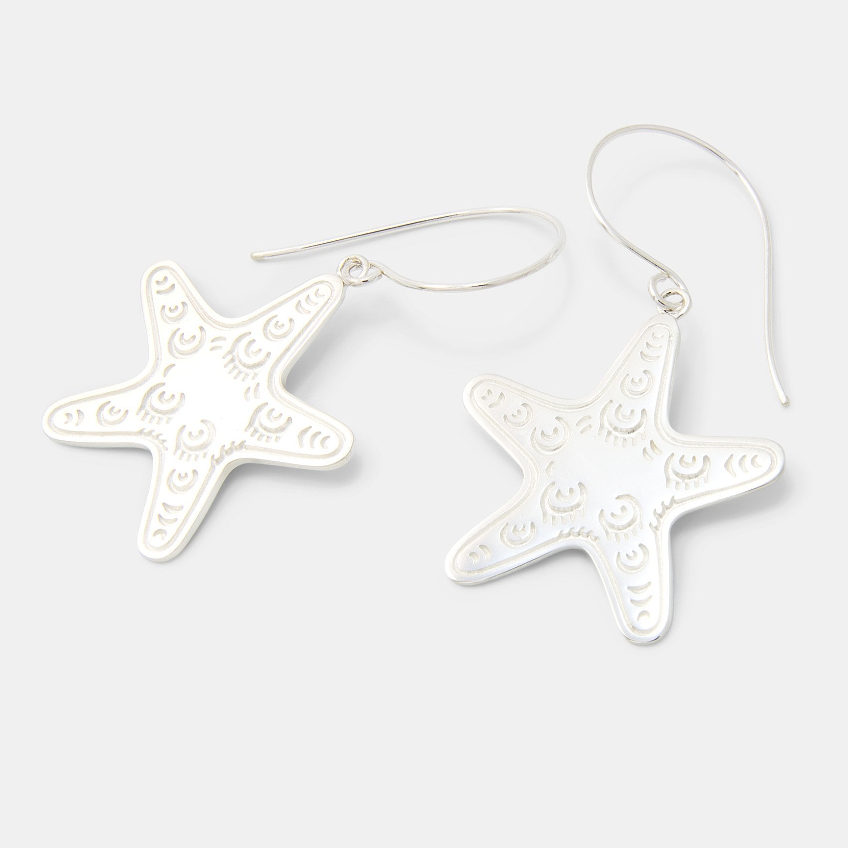 Starfish silver dangle earrings - Simone Walsh Jewellery Australia