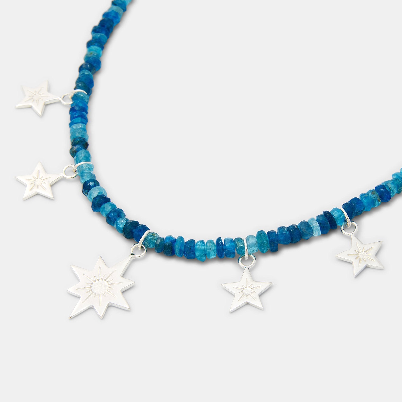 Stars & apatite beaded necklace - Simone Walsh Jewellery Australia