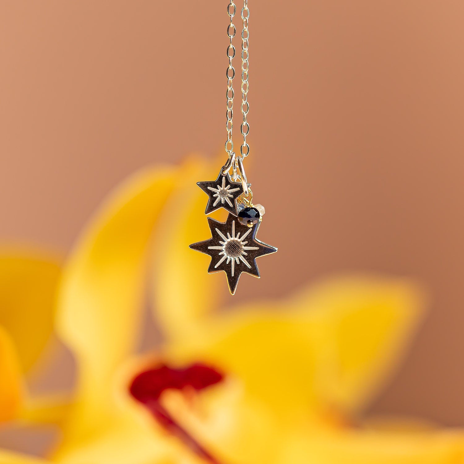 Stars & sapphires cluster necklace - Simone Walsh Jewellery Australia