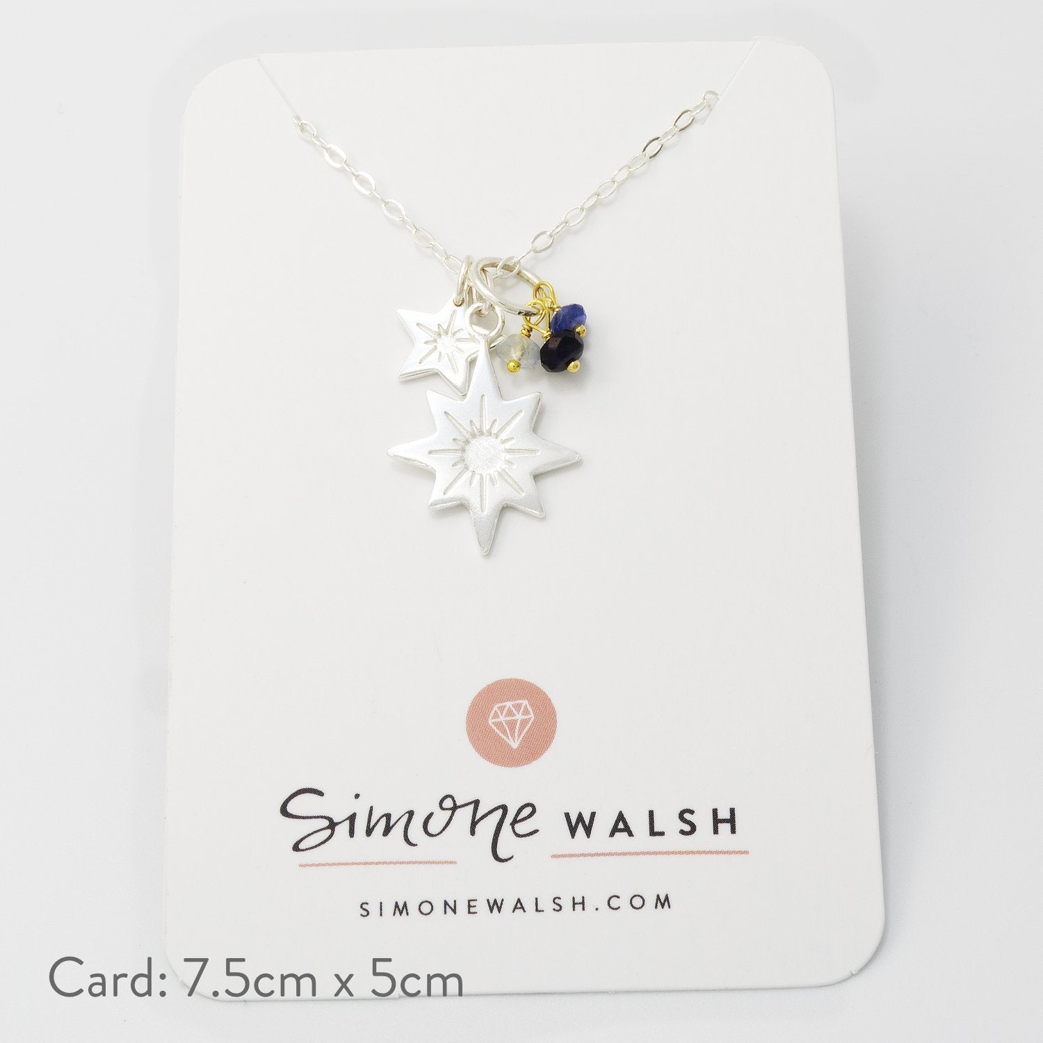 Stars & sapphires necklace - Simone Walsh Jewellery Australia