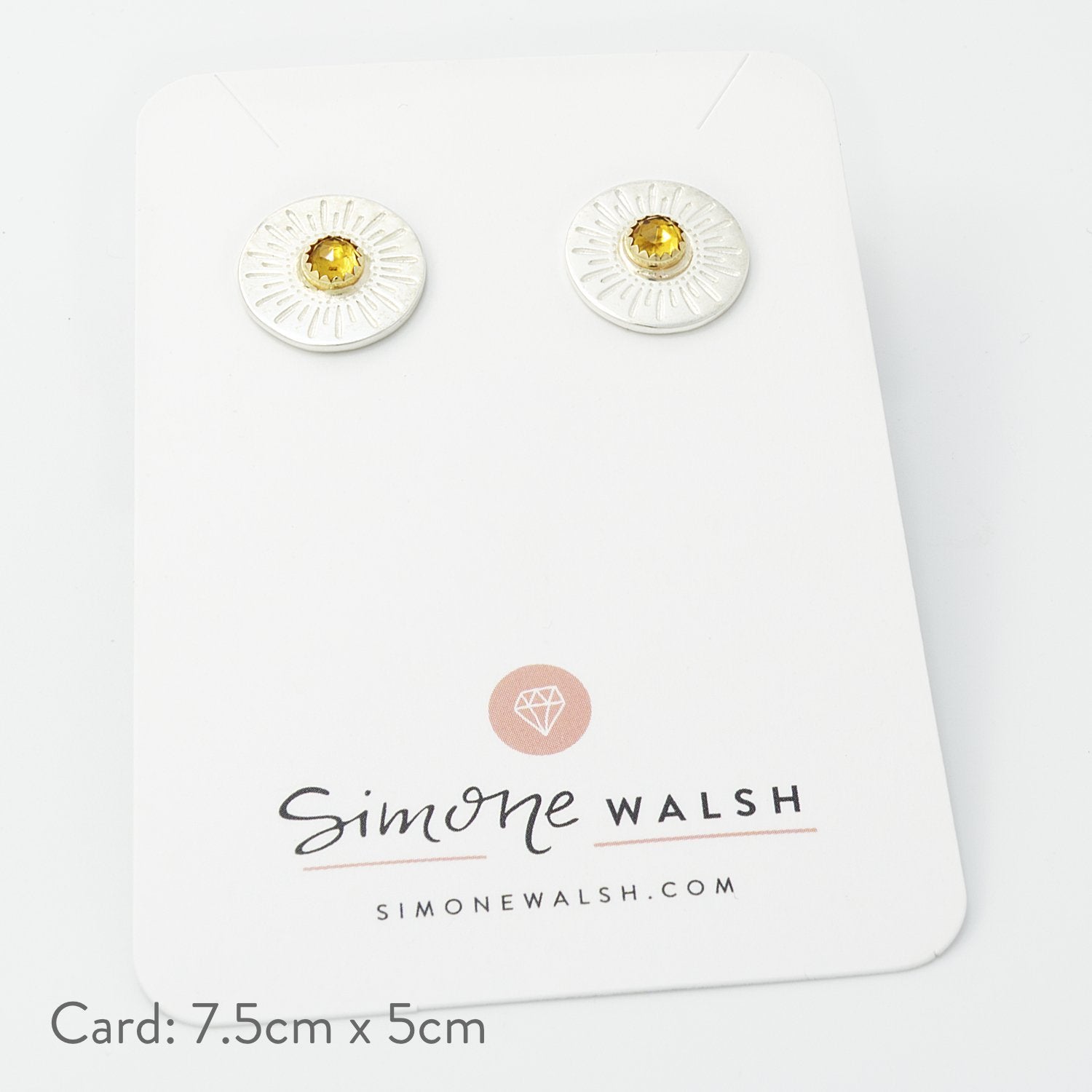 Sunburst & citrine amulet earrings - Simone Walsh Jewellery Australia