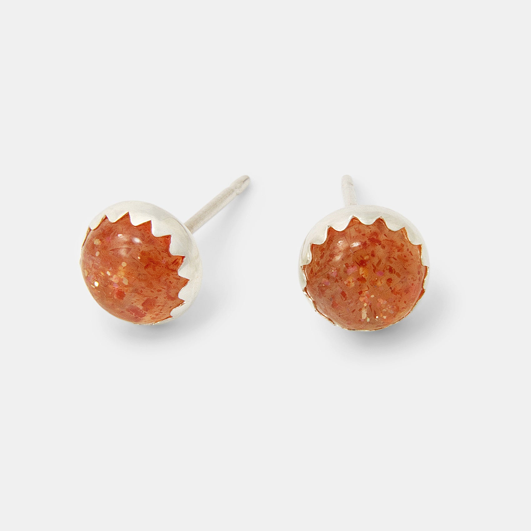 Sunstone Silver Stud Earrings - Simone Walsh Jewellery Australia