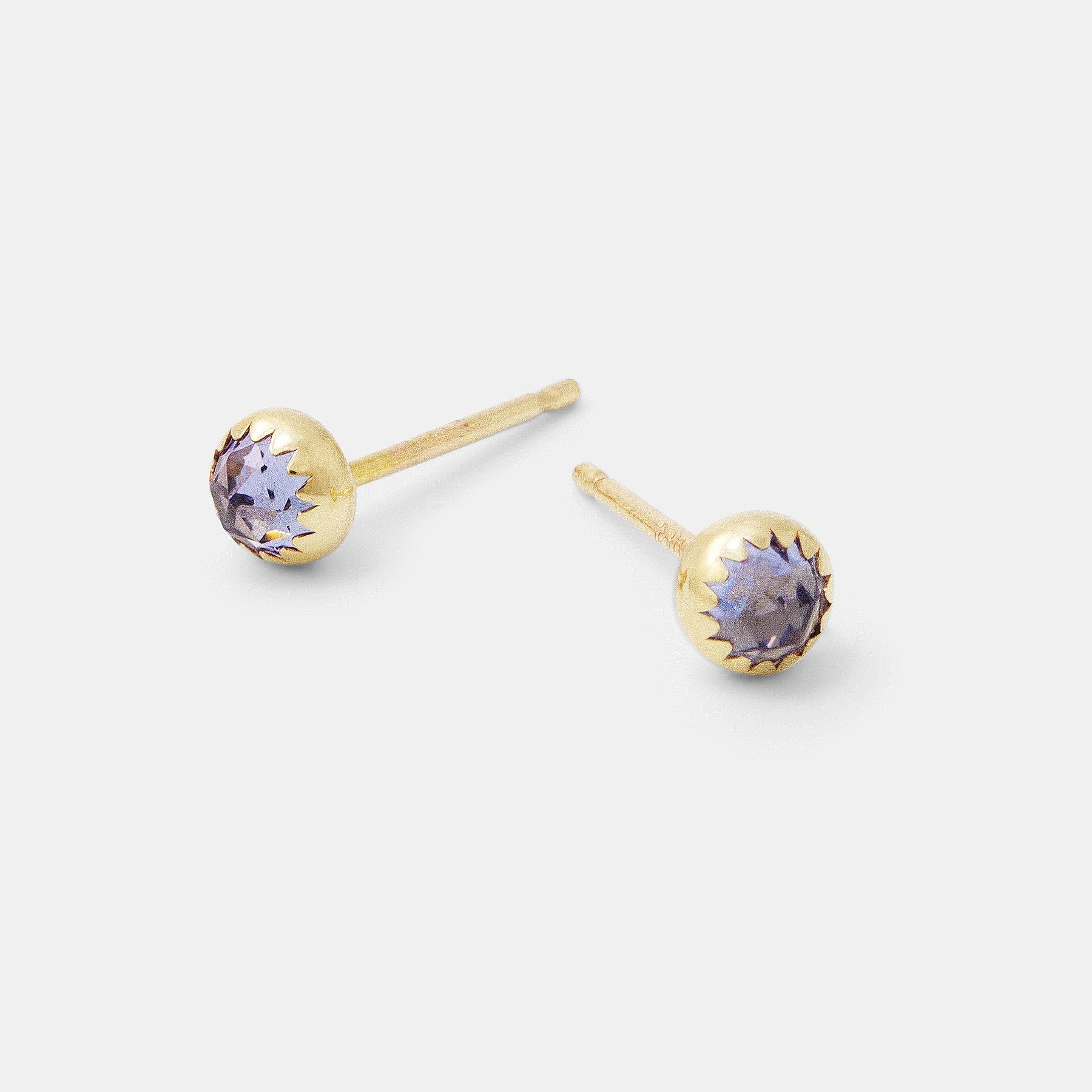 Tanzanite & gold stud earrings - Simone Walsh Jewellery Australia