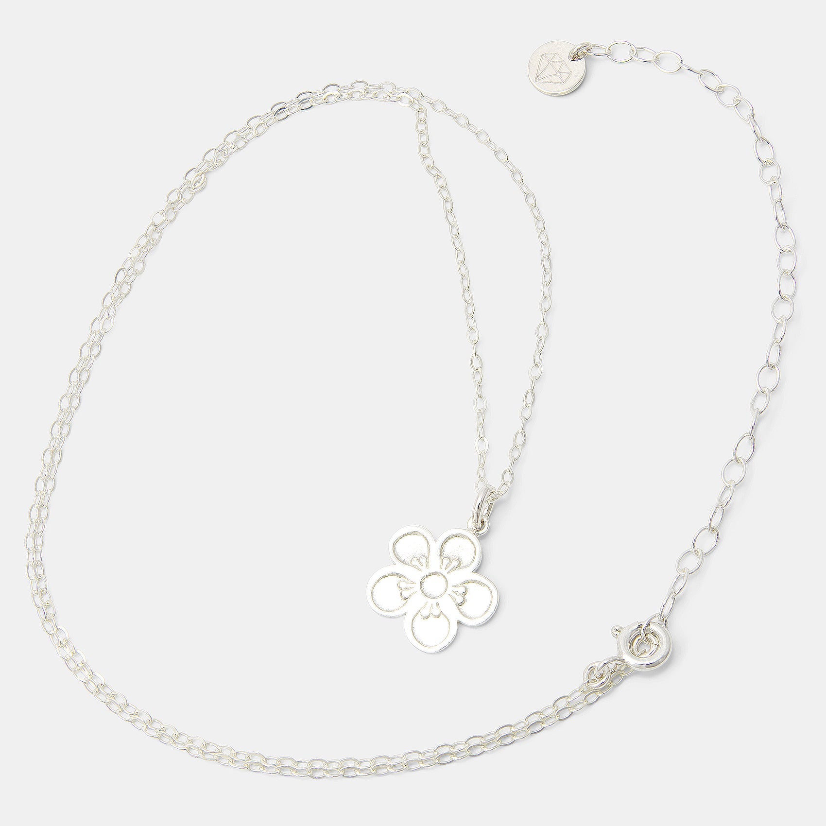 Tea Tree Flower Silver Pendant Necklace - Simone Walsh Jewellery Australia