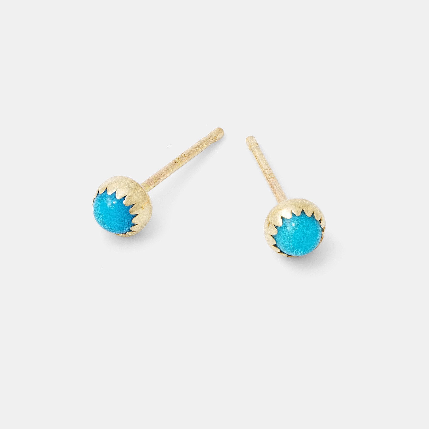 Turquoise & gold stud earrings - Simone Walsh Jewellery Australia