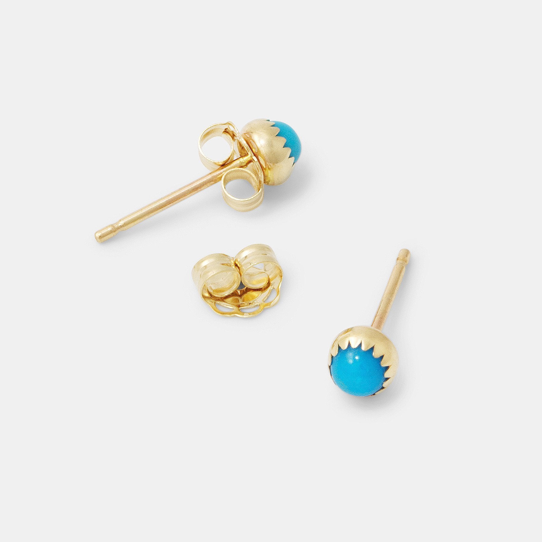 Turquoise & gold stud earrings - Simone Walsh Jewellery Australia