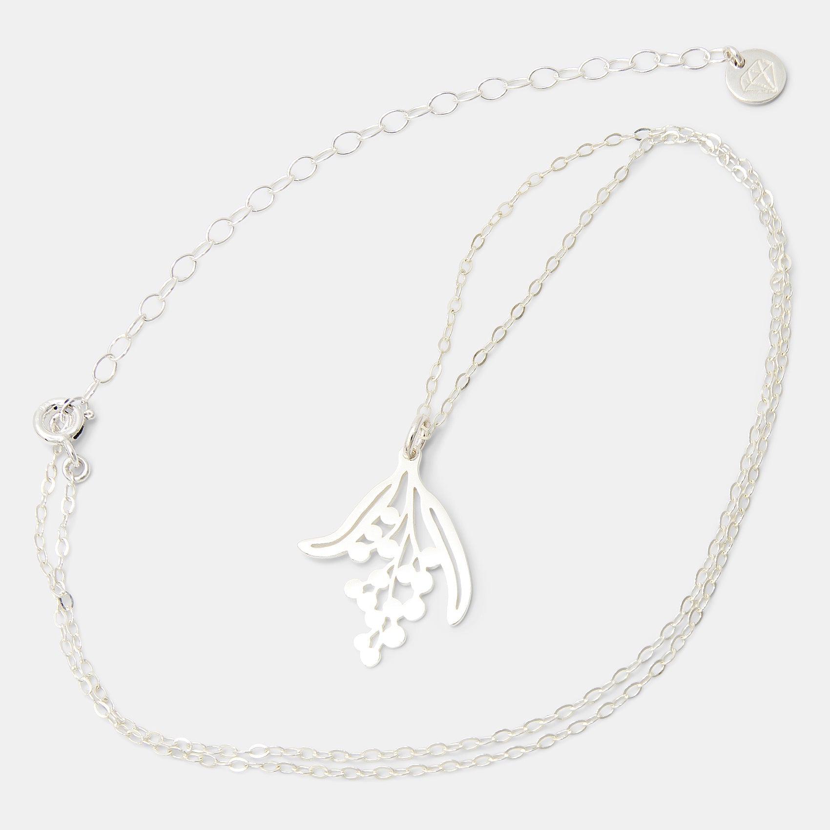 Wattle Branch Silver Pendant Necklace - Simone Walsh Jewellery Australia