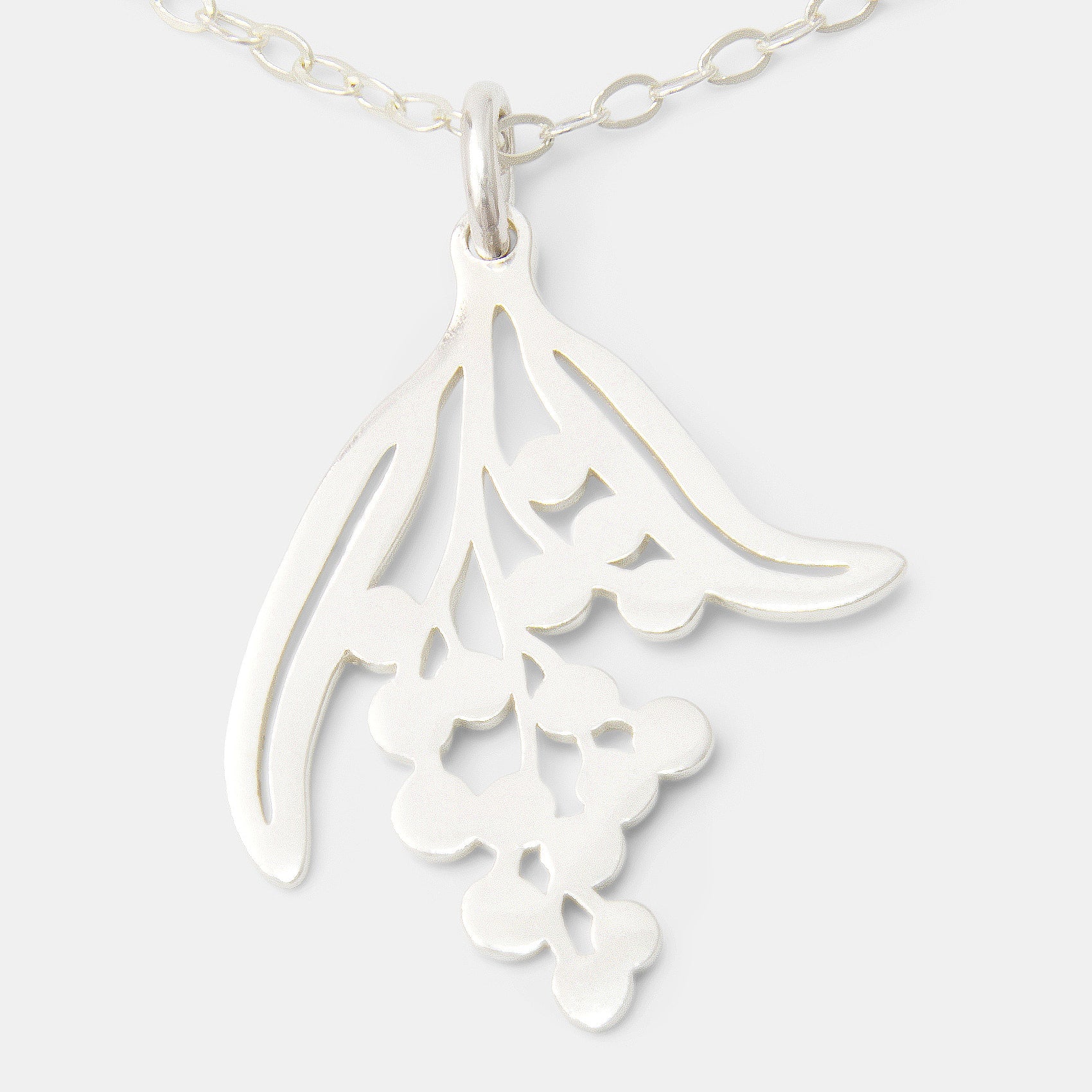 Wattle Branch Silver Pendant Necklace - Simone Walsh Jewellery Australia