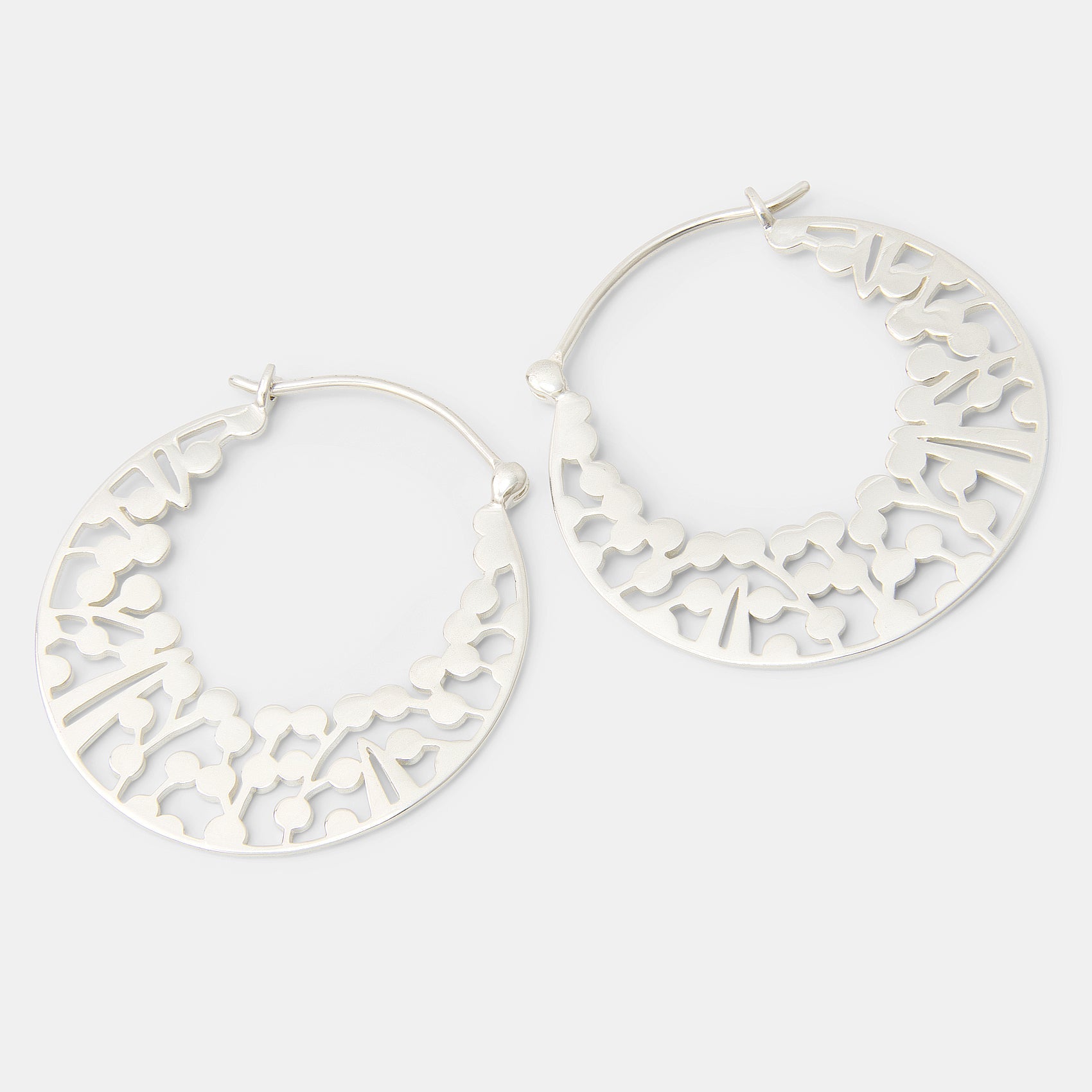 Wattle Wreath Silver Hoop Earrings - Simone Walsh Jewellery Australia