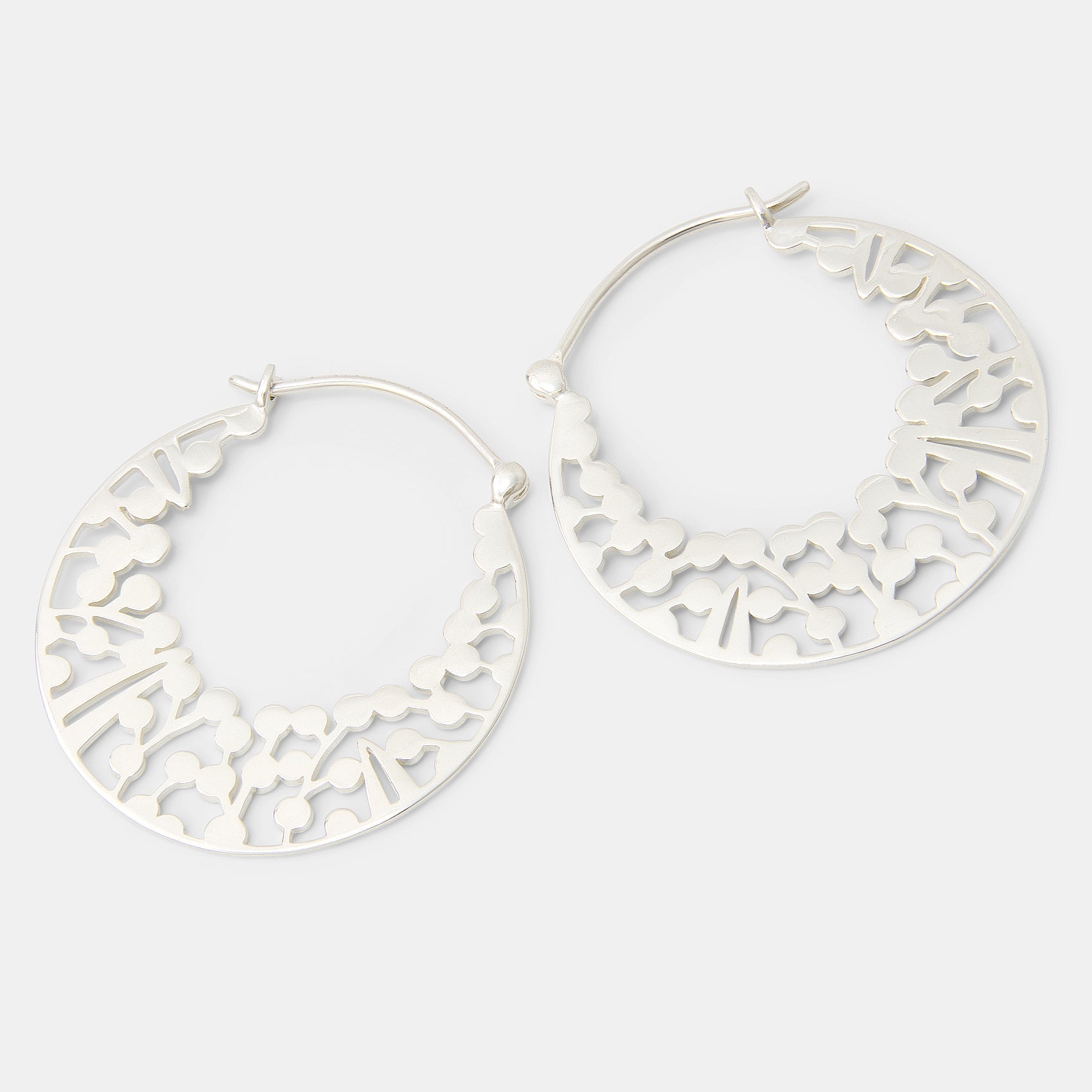 Wattle Wreath Silver Hoop Earrings - Simone Walsh Jewellery Australia