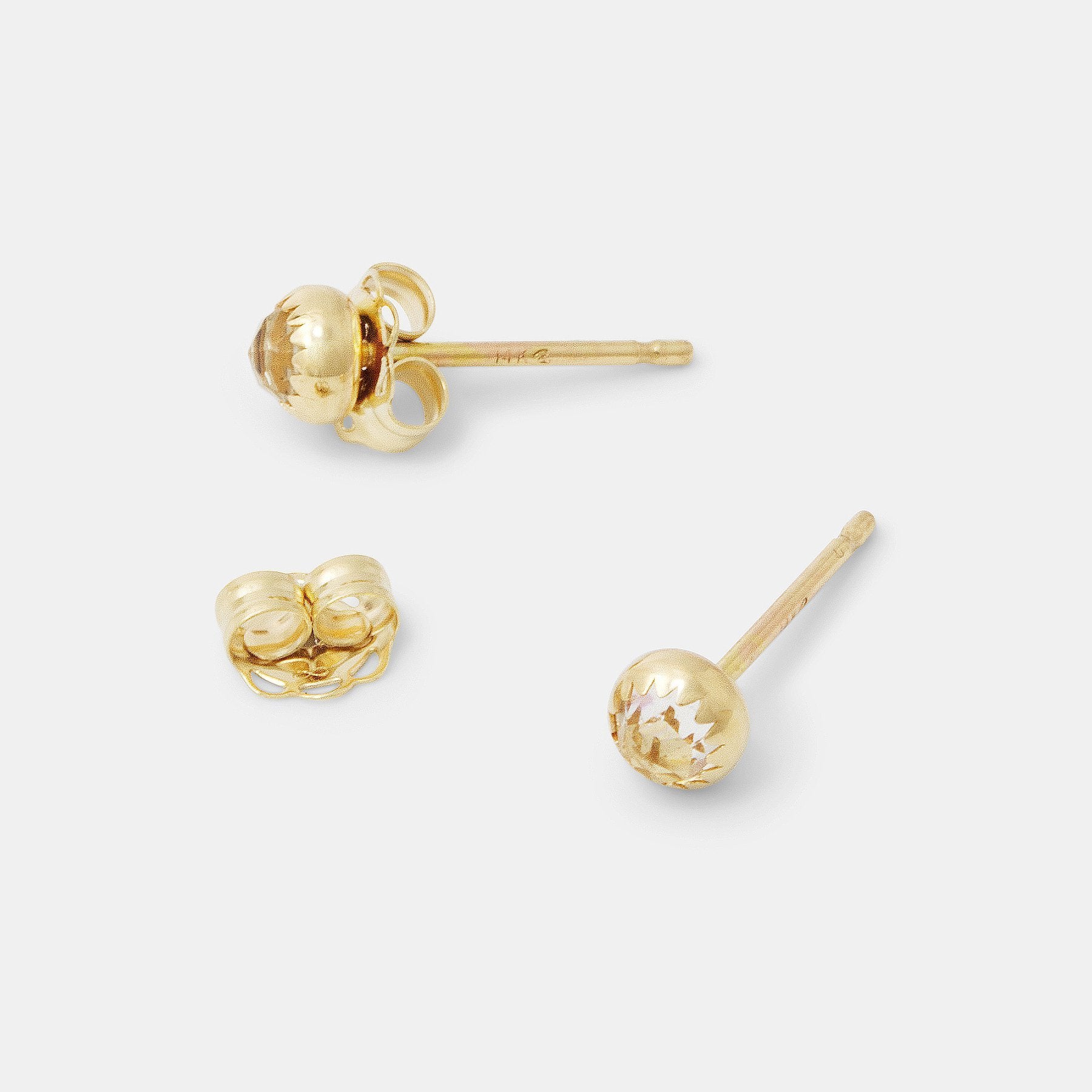 White topaz & gold stud earrings - Simone Walsh Jewellery Australia